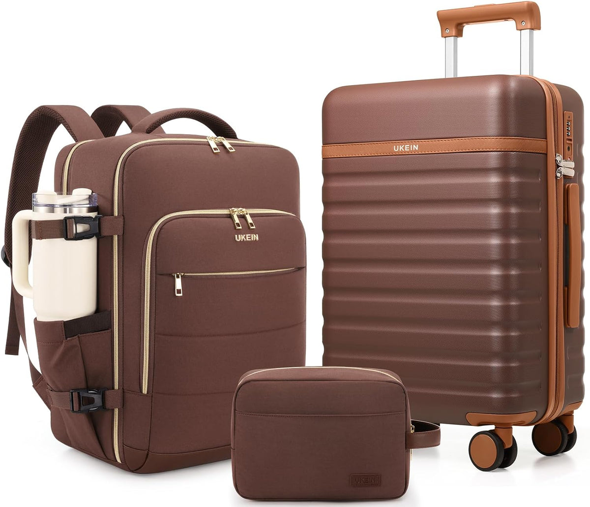 Carry On Luggage 20in Suitcase Set With Backpack
